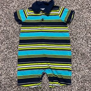 Carters baby boys striped romper, size 12 months